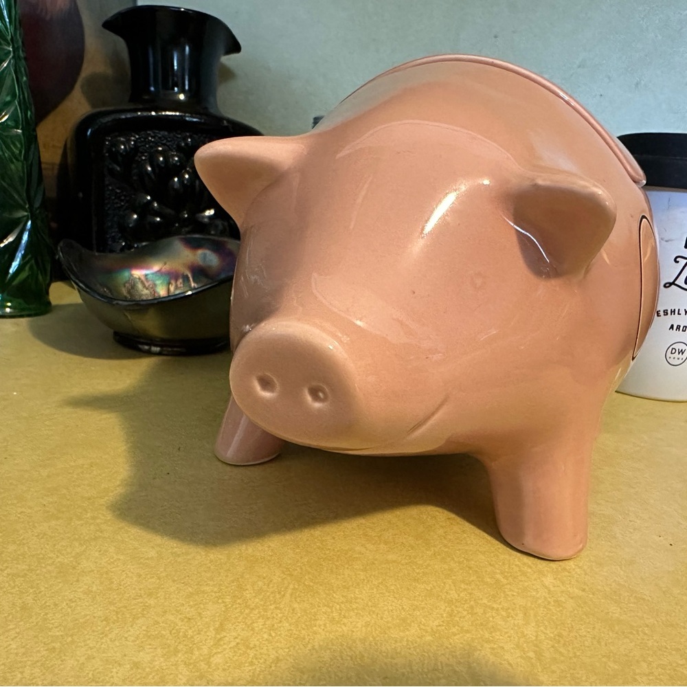 Rae Dunn Pink Ceramic Pig Container - Picture 3 of 8